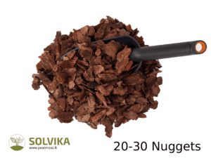 Decorative pine bark nuggets 20–30 mm for professional garden landscaping