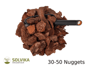 Pine bark nuggets 30–50 mm popular size for commercial landscaping